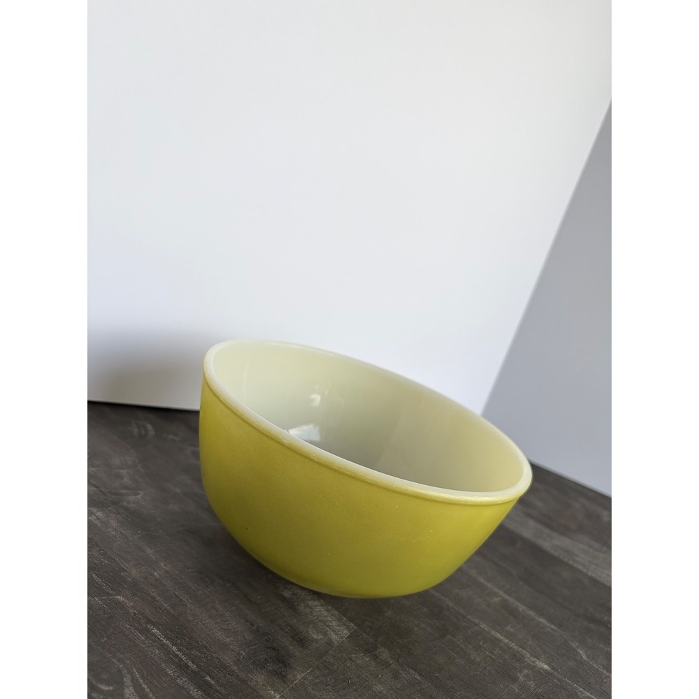 Vintage Anchor Hocking Fire-King Milk Glass Mixing Bowl Chartreuse Green USA